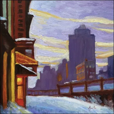 C'est Edward Hopper qui a peint ce paysage d'une ville sous la neige. On peut s'y promener sur la High Line ! Quelle est cette ville américaine dont on connaît particulièrement Manhattan ?
