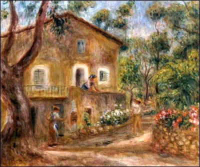 Auguste Renoir représente sur cette toile "La Ferme des Collettes", maison qui lui appartenait dans une ville des Alpes-Maritimes, où il a vécu. Le château des Grimaldi surplombe la ville du haut de la colline. Où demeurait Renoir ?