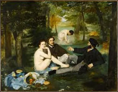 Qui a peint ce tableau où l'on voit une femme nue assise dans un parc ?