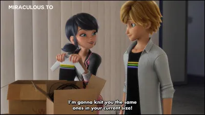 Quel est lâge dAdrien indiqué sur le carton dans lequel Marinette découvre le plus de souvenirs denfance ?