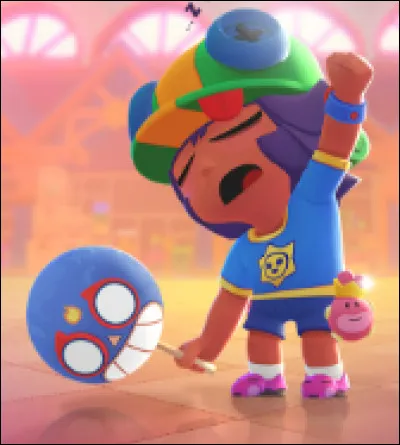 Qui est le brawler qui a un skin avec le ballon de Gus et la sucette de Leon ?