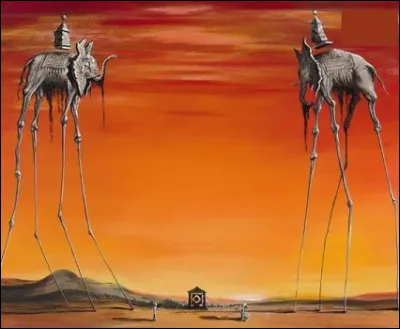 Qui est l'artiste ayant réalisé ce tableau aux éléphants surréalistes ?