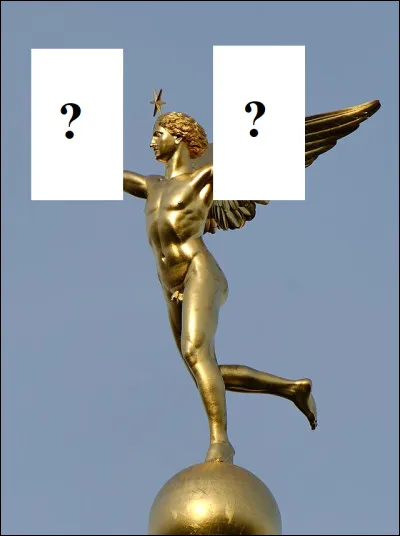 Le génie surmontant la colonne de la place de la Bastille à Paris tient dans ses mains...