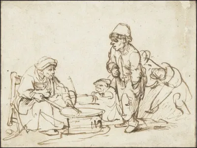 Quel peintre néerlandais est l'auteur de cette eau-forte intitulée ''La Femme aux crêpes'' ?