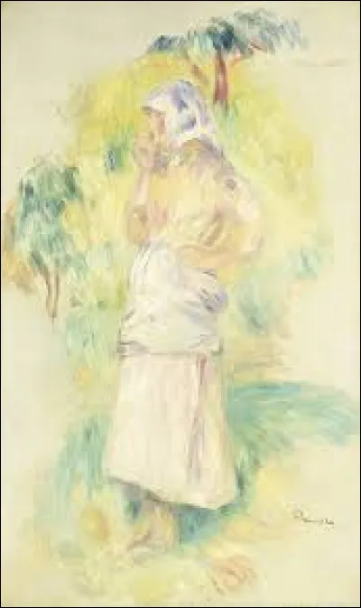 ''Jeune paysan mangeant une pomme'' est une toile du peintre impressionniste...