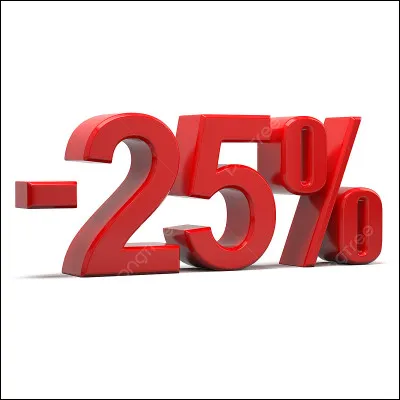 Un sac à main est proposé au prix de 57,80 . Il bénéficie d'une réduction de 25 %. Quel sera le montant à régler ?