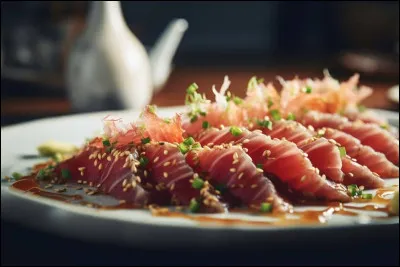Quel est le nom de cette recette gastronomique du Japon à base de poissons crus marinés et saisi quelques secondes ?