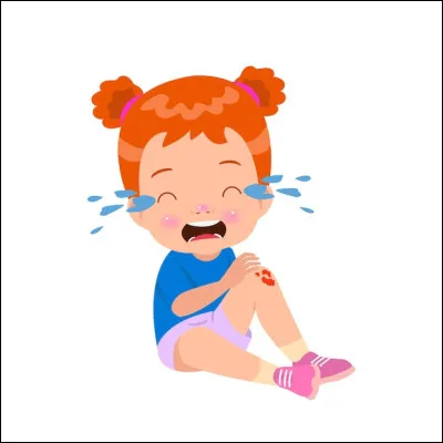 Une petite fille chute lourdement et s'écorche le genou. 
De quelle manière réagissez-vous ?