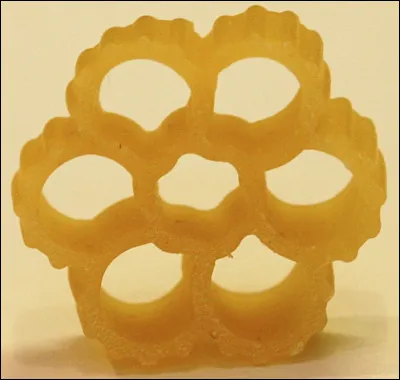 Quel est le nom de ce type de pâte alimentaire extrudée et striée en forme de fleur ?