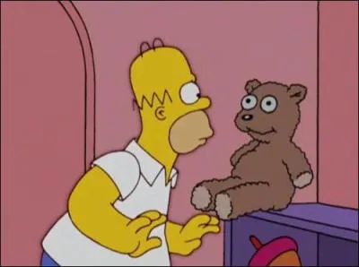 Pourquoi Homer regarde-t-il ce nounours de cette faon ?