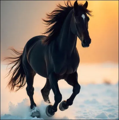 De quelle couleur est un cheval noir et blanc majoritairement noir ?