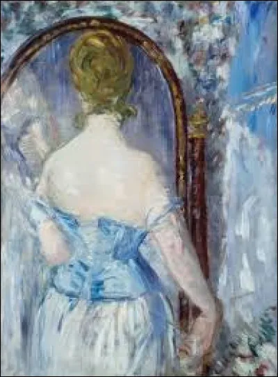 Datant de 1876, ''Devant le miroir'' est une toile impressionniste réalisée par...