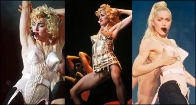 A quel couturier doit-on ce corset aux seins en forme de cônes ?