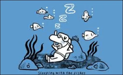 Si quelqu'un "sleeps with the fishes", il :