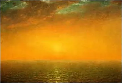 Qui a peint ce tableau intitulé "Coucher de soleil sur la mer" en 1872 ?