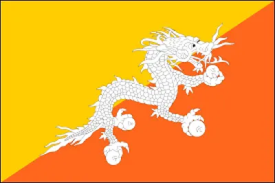 À quel pays du sous-continent indien appartient ce drapeau représentant un dragon oriental ?