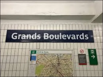 Appelée successivement Montmartre puis Rue Montmartre, la station des Grands Boulevards dessert les lignes 8 et 9, et a ouvert ses portes en 1931. En 1945, alors que la police procède à son arrestation, le criminel Jacques Menassolle se suicide sur un des quais de la station. Il faisait partie d'une équipe crapuleuse, dont faisait partie le réalisateur Joseph Damiani. Quelle était la spécificité de cette bande ?