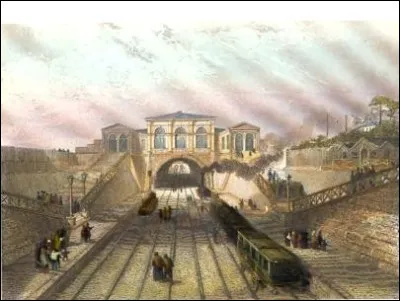 La ligne de chemin de fer de Paris-Saint-Lazare à Saint-Germain-en-Laye (alors chemin fer entre Paris et Le Pecq) a été la première ligne ferroviaire construite au départ de Paris, et la première de France conçue uniquement pour le transport de voyageurs : en quelle année a-t-elle été mise en service ?