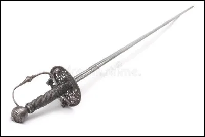 Quel est le nom de cette épée longue à lame flexible destinée aux coups d'estoc ?