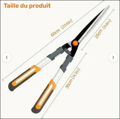 Quel est cet outil, un grand ciseau à lames droites qui permet de couper les haies ?