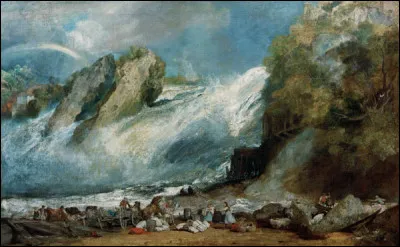 Quel peintre britannique est l'auteur de ce tableau intitulé ''Cascade du Rhin près de Schaffhausen'' ?