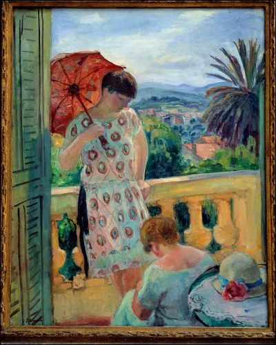 Nous finirons ce quiz en admirant "Deux femmes sur un balcon avec vue sur l'Esterel. Qui en est l'auteur ?