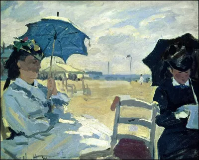 Sa toile représente la plage à Trouville :