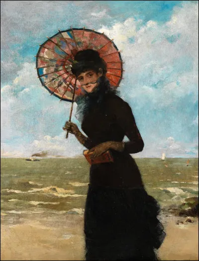 Quel peintre belge a immortalisé cette "Promenade au bord de mer" ?