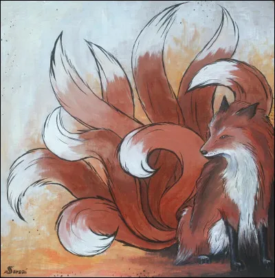 Quels sont les symboles des neuf queues que le kitsune peut avoir ?