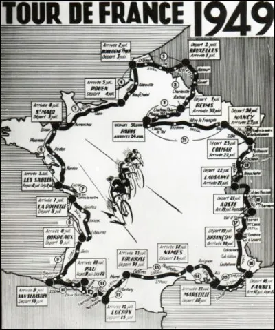 Combien le Tour de France a-t-il coûté en 1949, exprimé en francs français ?