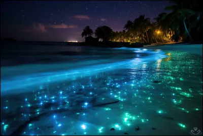 Enfin je vous offre le paysage surréaliste d'une mer d'étoiles sur cette plage féérique de Waadhoo, aux Maldives. Dans quelles eaux se baignent les étoiles ?