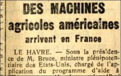 Quel est le nom du plan financier américain qui permit à l'Europe agricole de se reconstruire après guerre ?