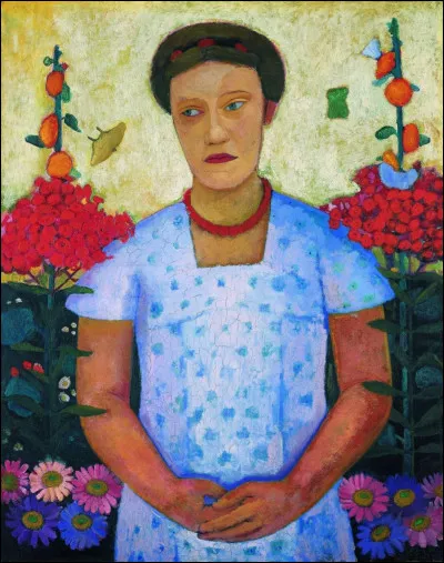 Quelle peintre expressionniste allemande est l'auteur du "Portrait de Lee Hötger avec fleurs" en 1906 ?