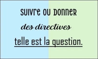 Préfères-tu suivre, ou donner des directives ? (et merci d'avoir joué au passage !)