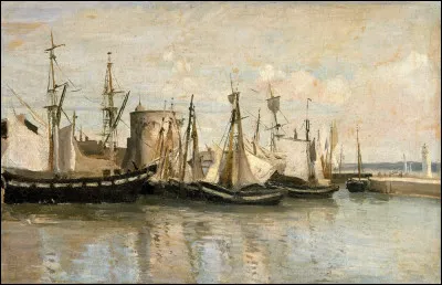 En 1851, quel artiste de l'École de Barbizon,a réalisé trois tableaux du port de la Rochelle ?
