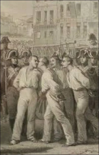 On trouve dans ce cimetière la tombe de Jean-Joseph Pommier, Marius-Claude Raoulx, Charles Goubin, connus collectivement sous le nom des Quatre Sergents de La Rochelle. Jeunes soldats bonapartistes, ils furent accusés davoir voulu renverser la monarchie. Guillotinés en place de Grève en 1822, quel roi dirigeait alors la France ?