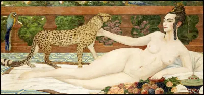 Quelle peintre est l'auteur de la toile "L'odalisque au guépard" en 1900 ?