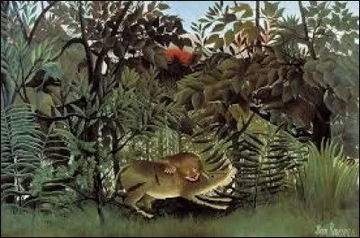 Qui a peint "Le lion, ayant faim se jette sur l'antilope" en 1905 ?