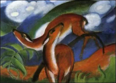 Quel peintre a représenté un "Cerf rouge" en 1912 ?