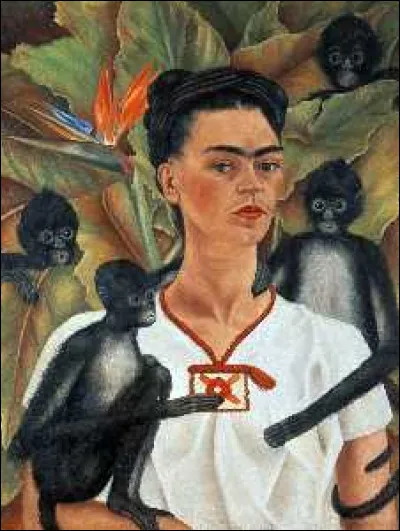 Quelle peintre est l'auteur de cet "Autoportrait avec singes" en 1943 ?