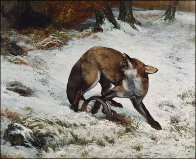 Qui a peint "Le renard pris au piège" en 1860 ?