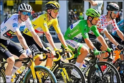 Quelle est la couleur du maillot du coureur premier au classement général ?