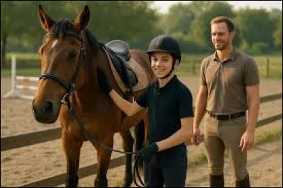 De quel côté dois-je monter mon poney avant de commencer la séance ?