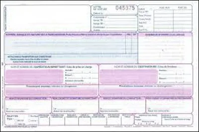 Quel type de palette est consigné sur la lettre de voiture ?