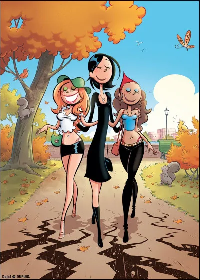 Dans la BD "Les Nombrils", quel est le prénom de celle qui est brune ?