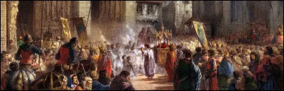 Quelle relique de la Passion du Christ, ramenée par Louis IX, donne lieu à une procession ?