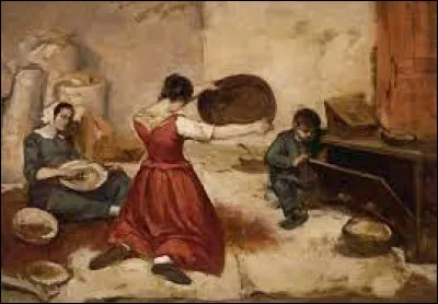 Quel peintre r&eacute;aliste est l'auteur de ce tableau intitul&eacute; ''Les Cribleuses de bl&eacute;'' ?