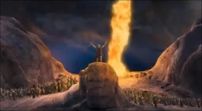 Dieu dirigea le peuple en direction du dsert et ils arrivrent en face de la mer rouge. Pharaon quant  lui, les poursuivit avec son arme. Le peuple fut effray mais Dieu le dlivra. Comment ?