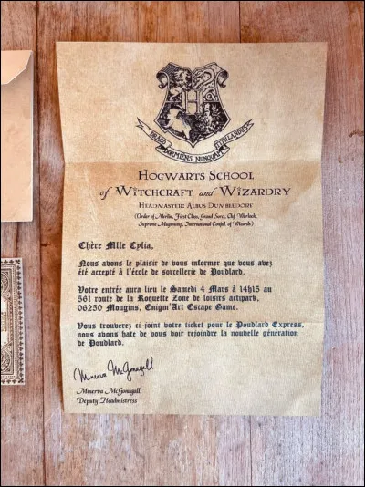 Tu reçois ta lettre d'admission, tu :