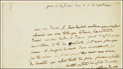 Quel révolutionnaire écrit cette lettre en l'an II de la République ?